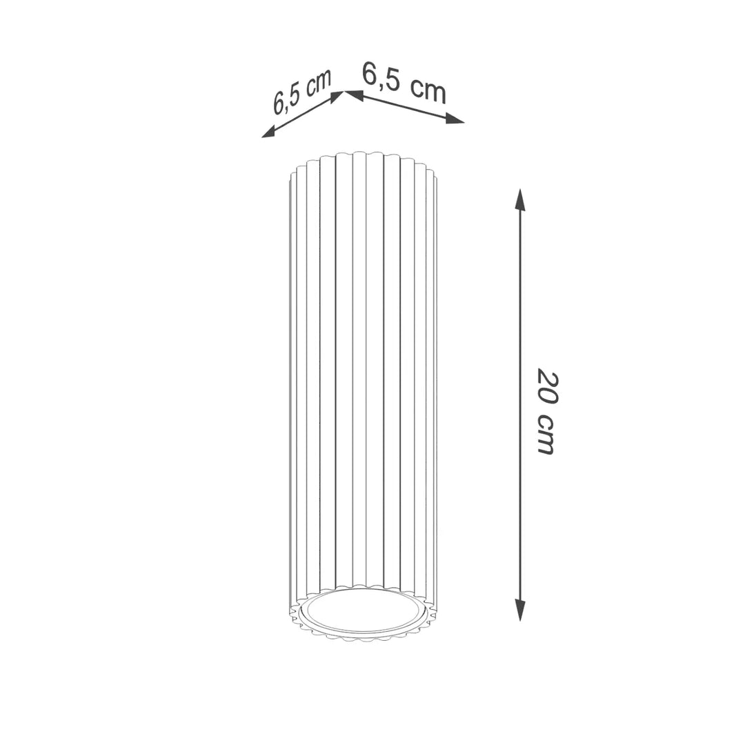 Luminaire plafonnier karbon 20 vert olive cylindre 20 cm design minimaliste avec ampoules gu10 interchangeables