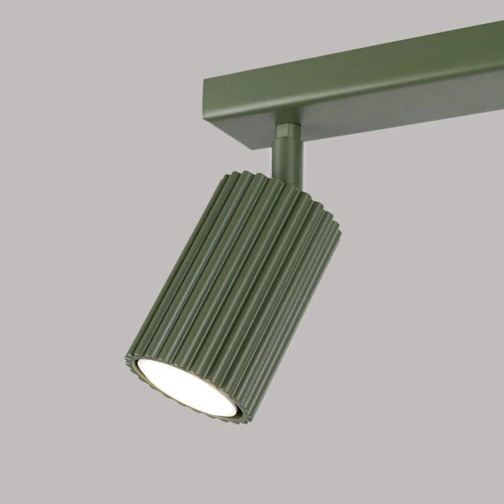 Luminaire plafonnier karbon 2 vert olive avec ampoules gu10 interchangeables et design minimaliste moderne