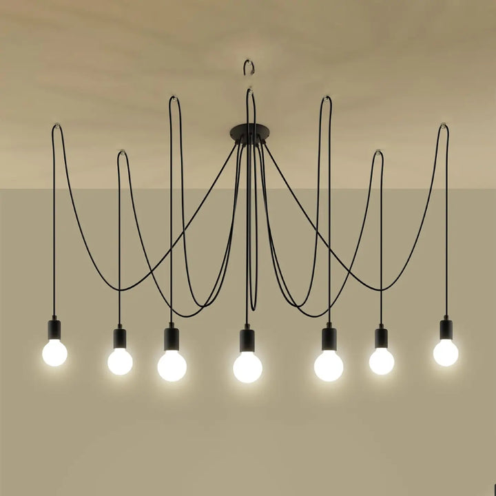 Lustre noir allumé