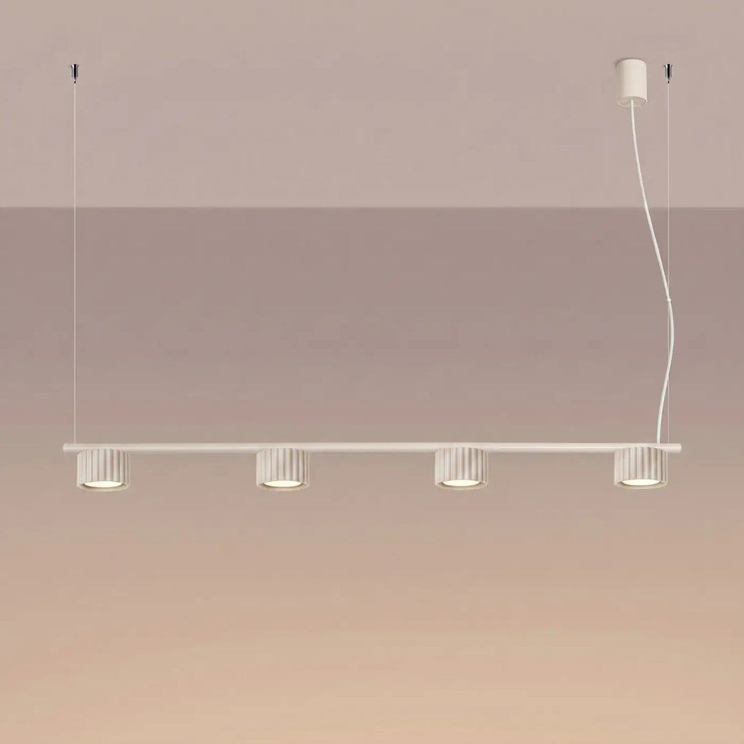 Lustre beige allumé