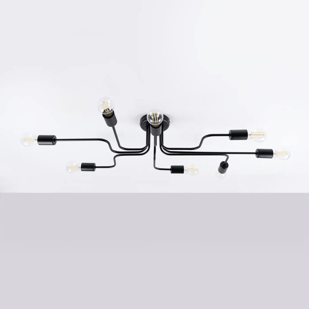 Lustre noir éteinte, vue rapprochée