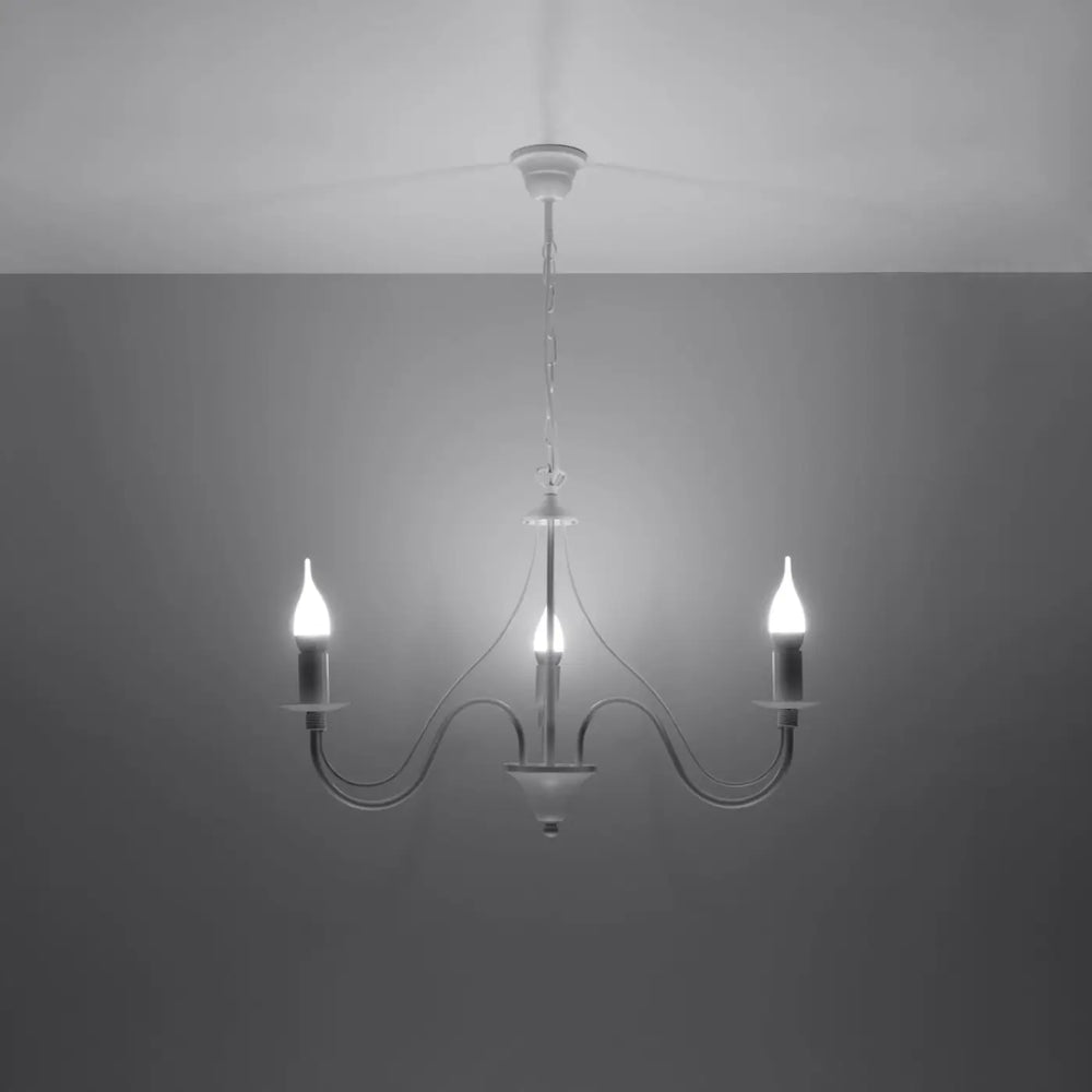 Lustre blanc allumé