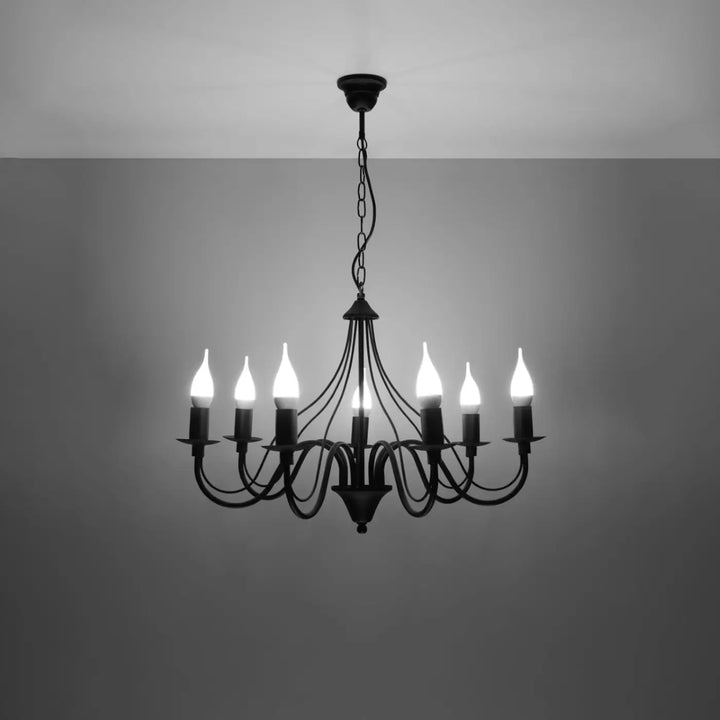Lustre noir allumé