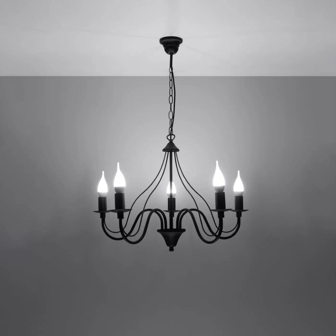 Lustre noir allumé