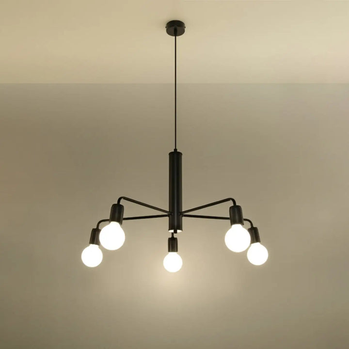 Lustre noir allumé
