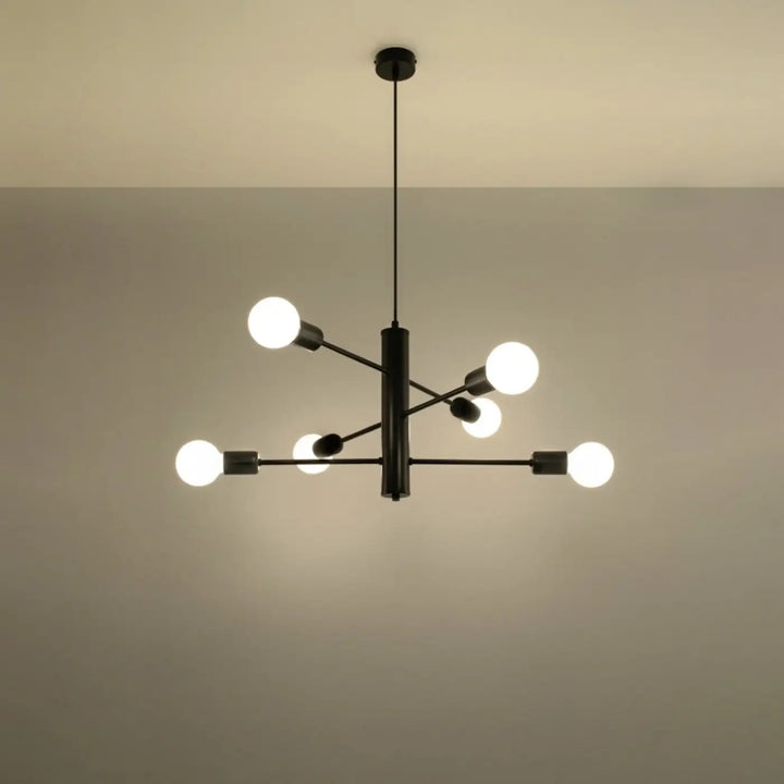 Lustre noir allumé