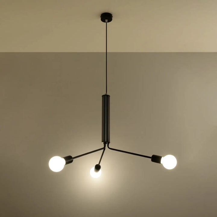 Lustre noir allumé