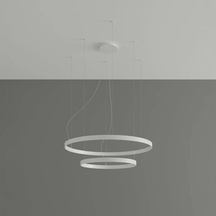 Lustre anneau RIO blanc éteinte, suspendu