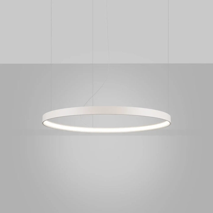 Lustre anneau RIO beige allumée, suspendu
