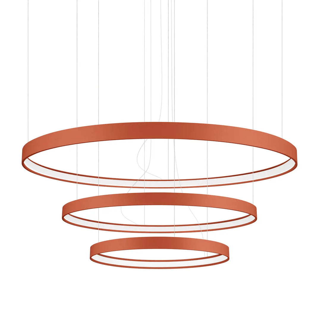 Lustre anneau RIO ocre rouge vue d'ensemble