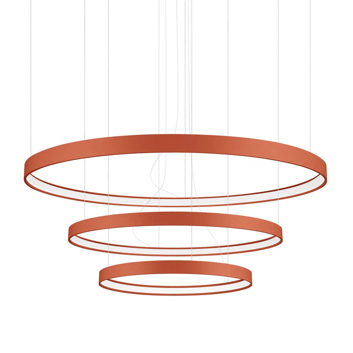 Lustre anneau RIO ocre rouge vue d'ensemble