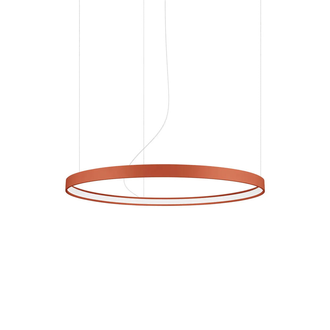 Lustre anneau RIO ocre rouge vue d'ensemble