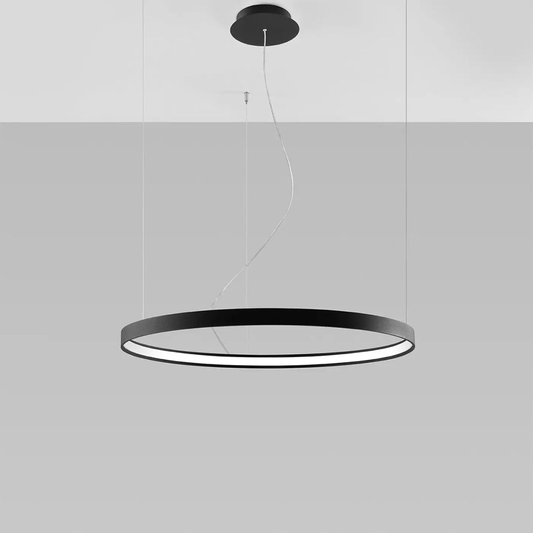 Lustre anneau RIO noir éteinte, suspendu