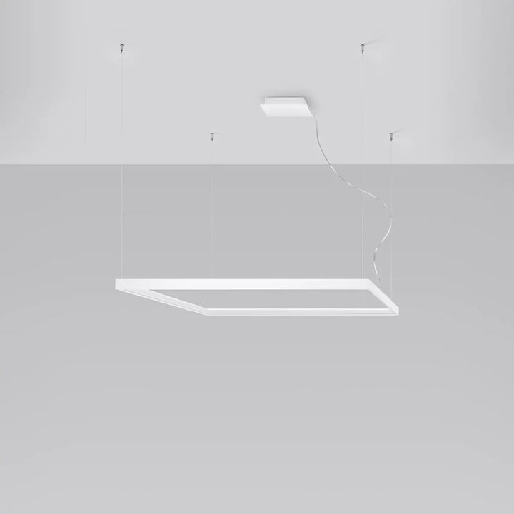 Lustre carré NELYA blanc éteinte, suspendu