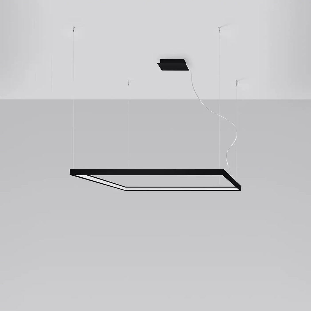Lustre carré NELYA noir éteinte, suspendu