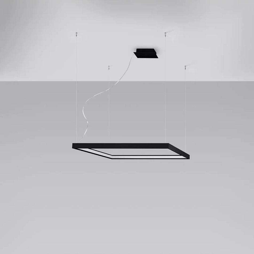 Lustre carré NELYA noir éteinte, suspendu