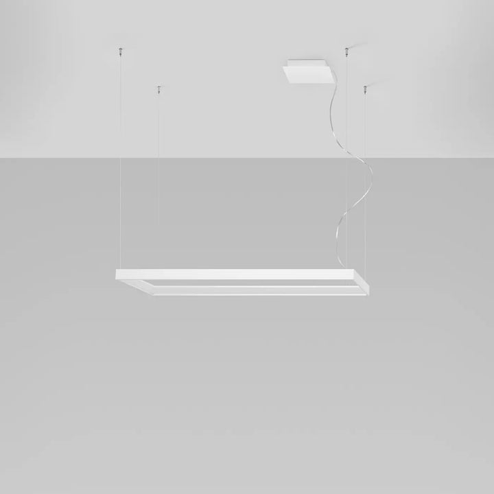 Lustre rectangulaire TUULA blanc éteinte, suspendu