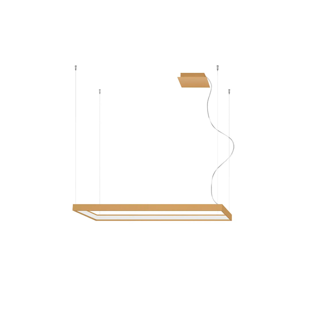 Lustre rectangulaire TUULA doré éteinte, vue d'ensemble