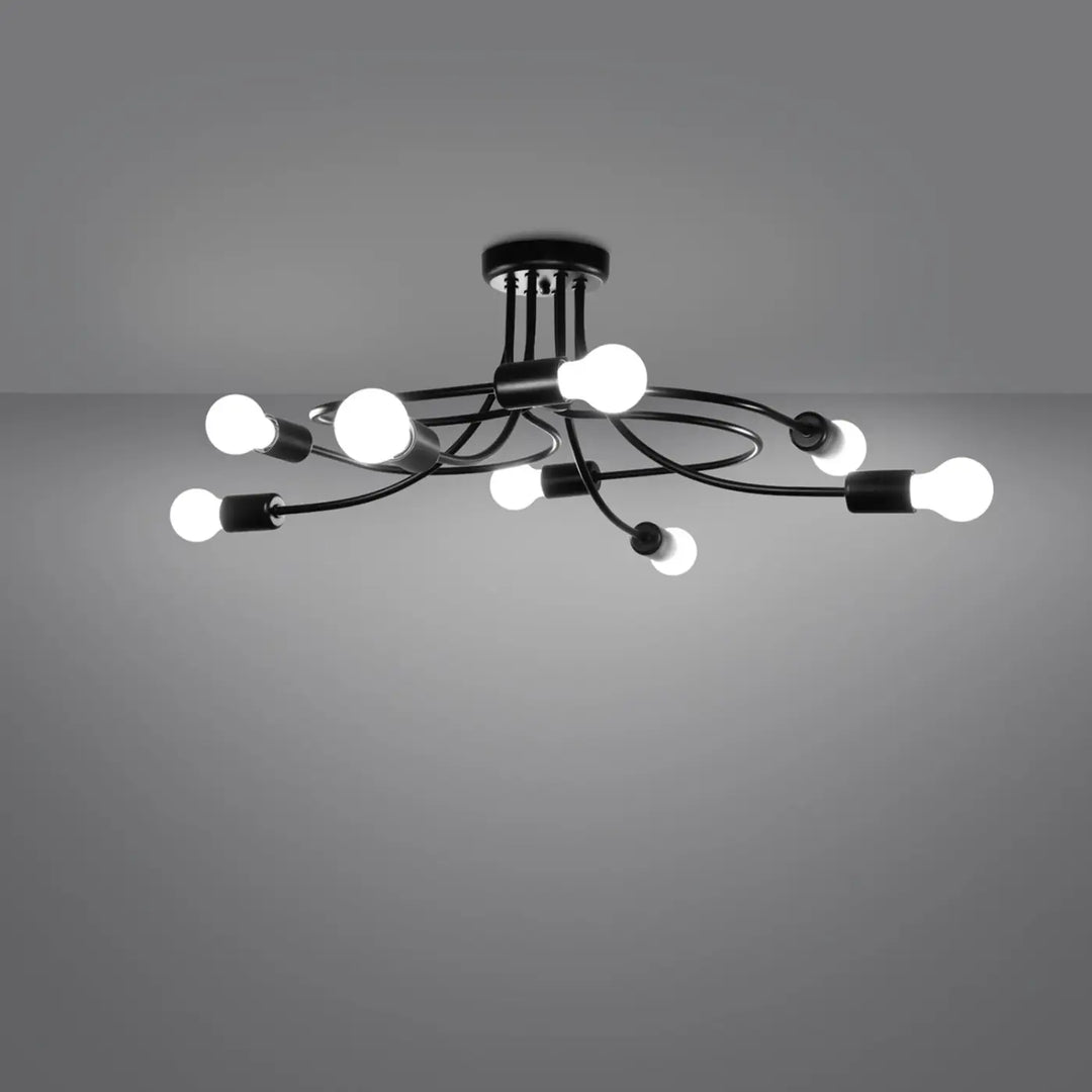 Lustre noir allumé