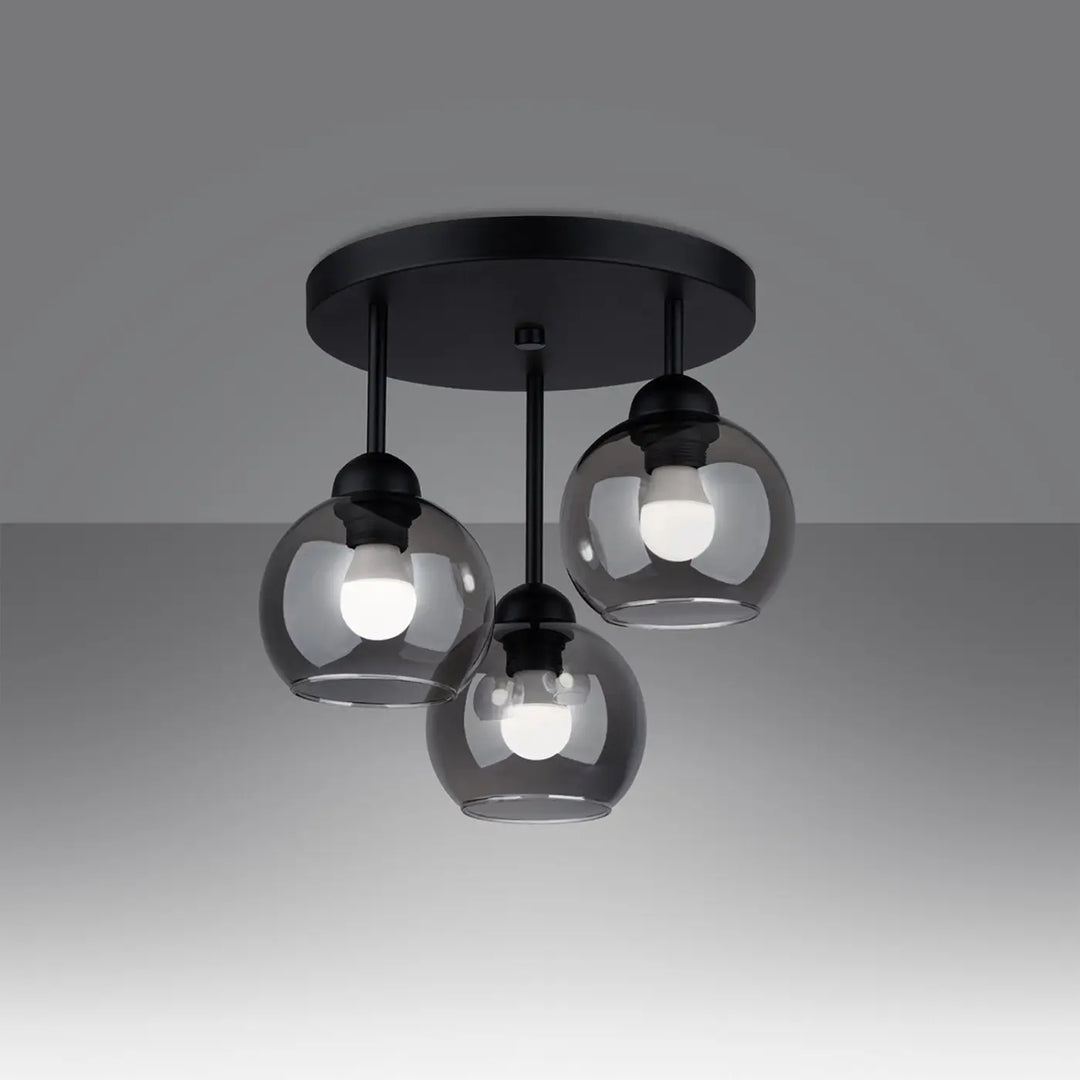 Lustre noir allumé