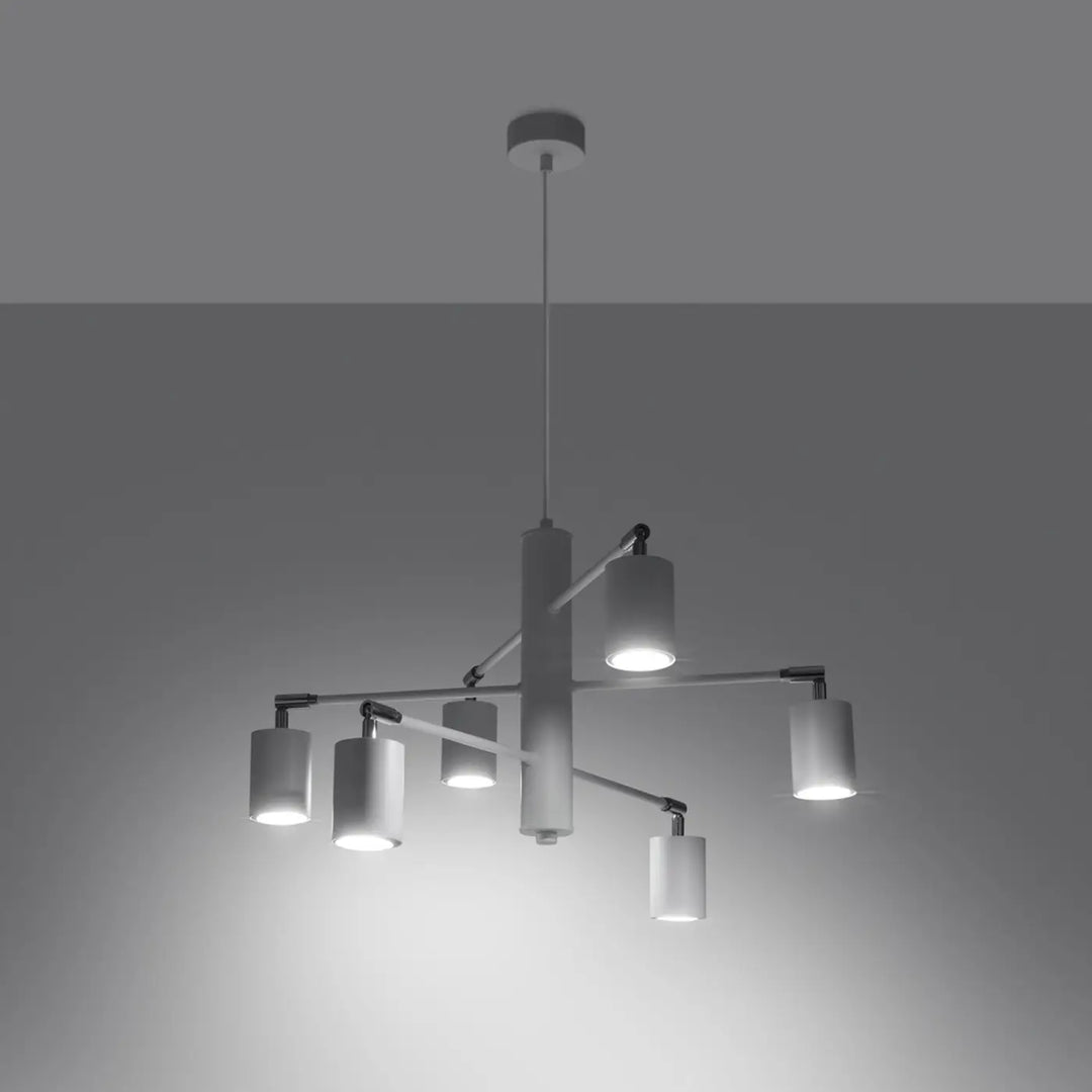 Lustre blanc allumé