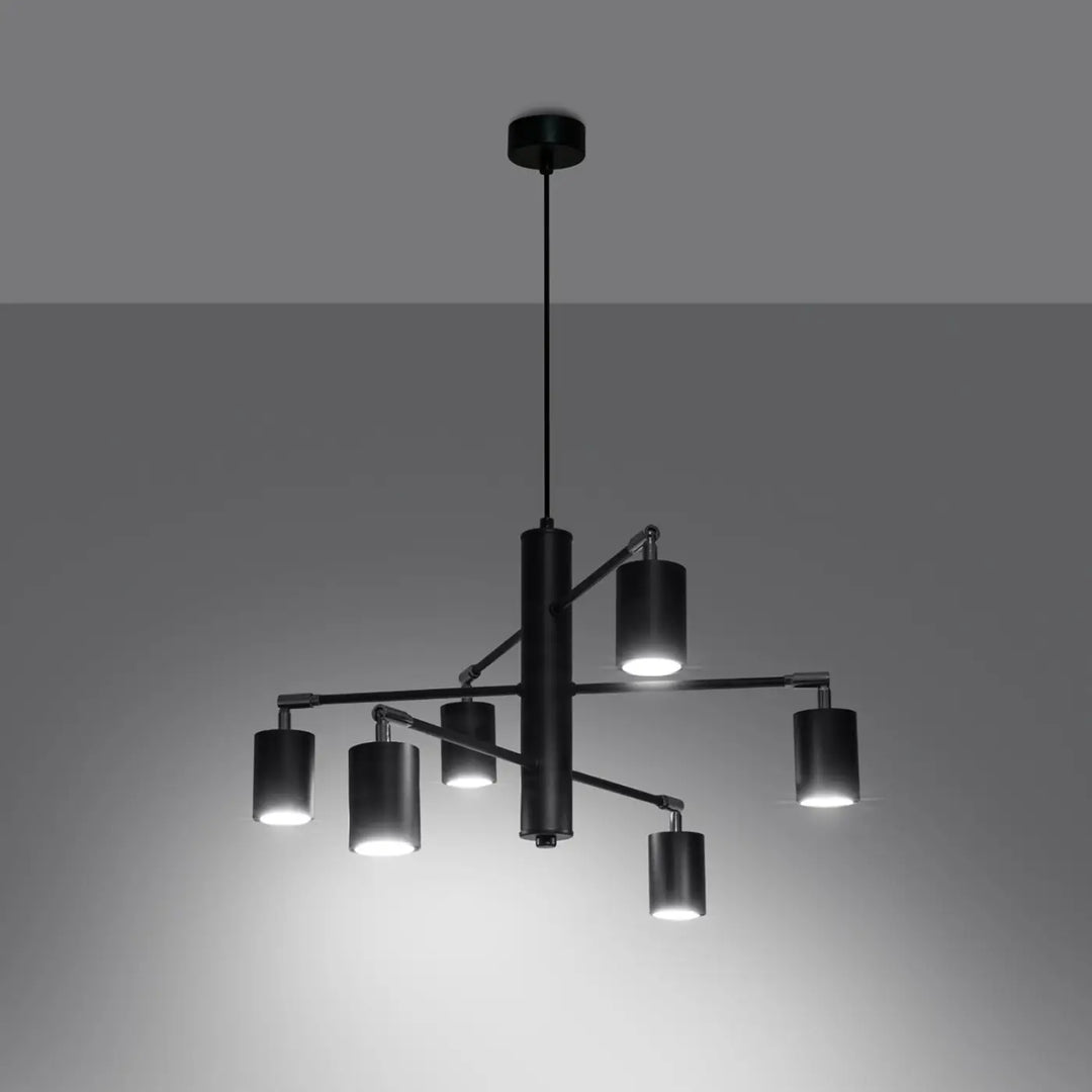 Lustre noir allumé