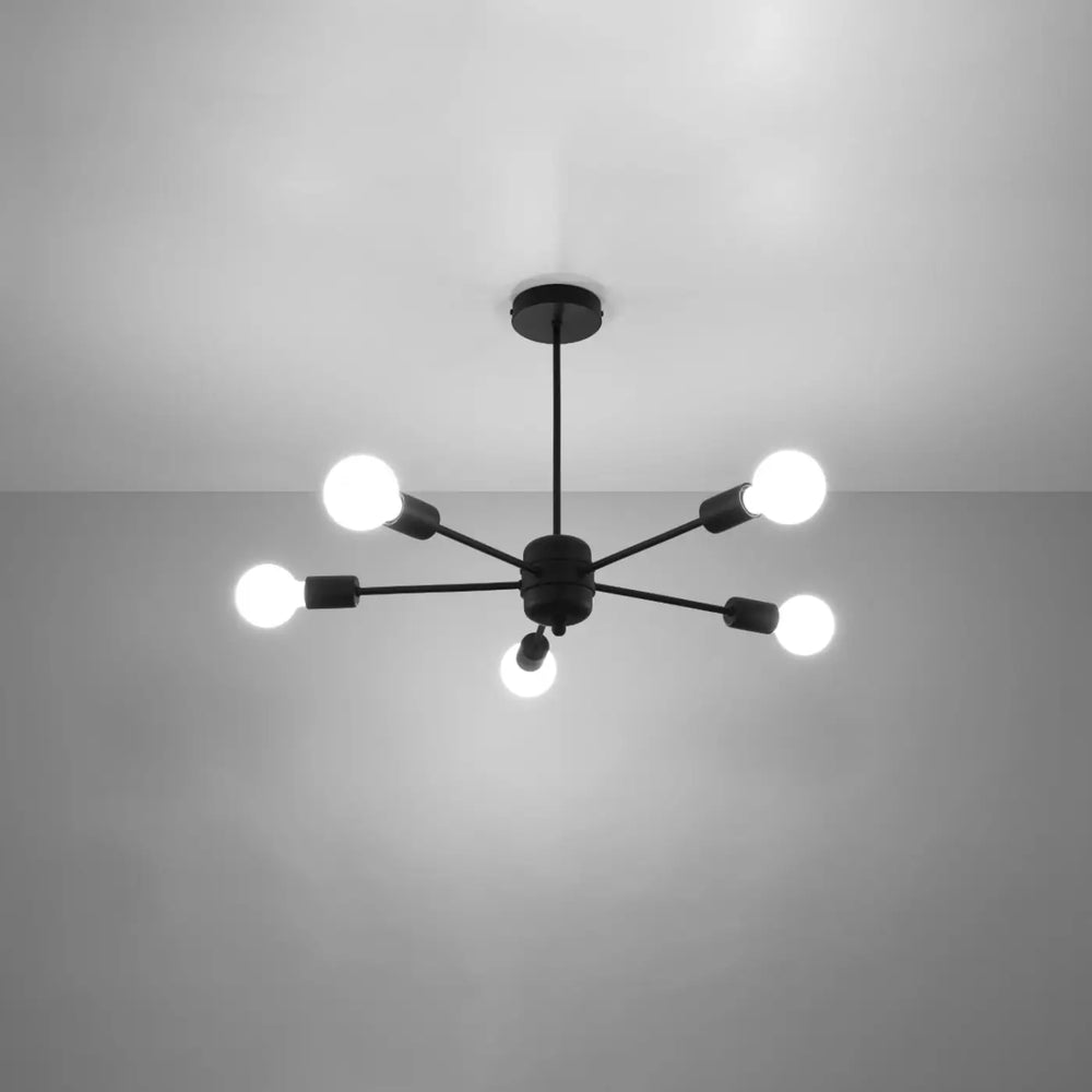 Lustre noir allumé