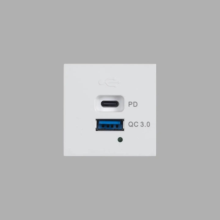 Module USB A + C blanc Buster + Punch #couleur_blanc