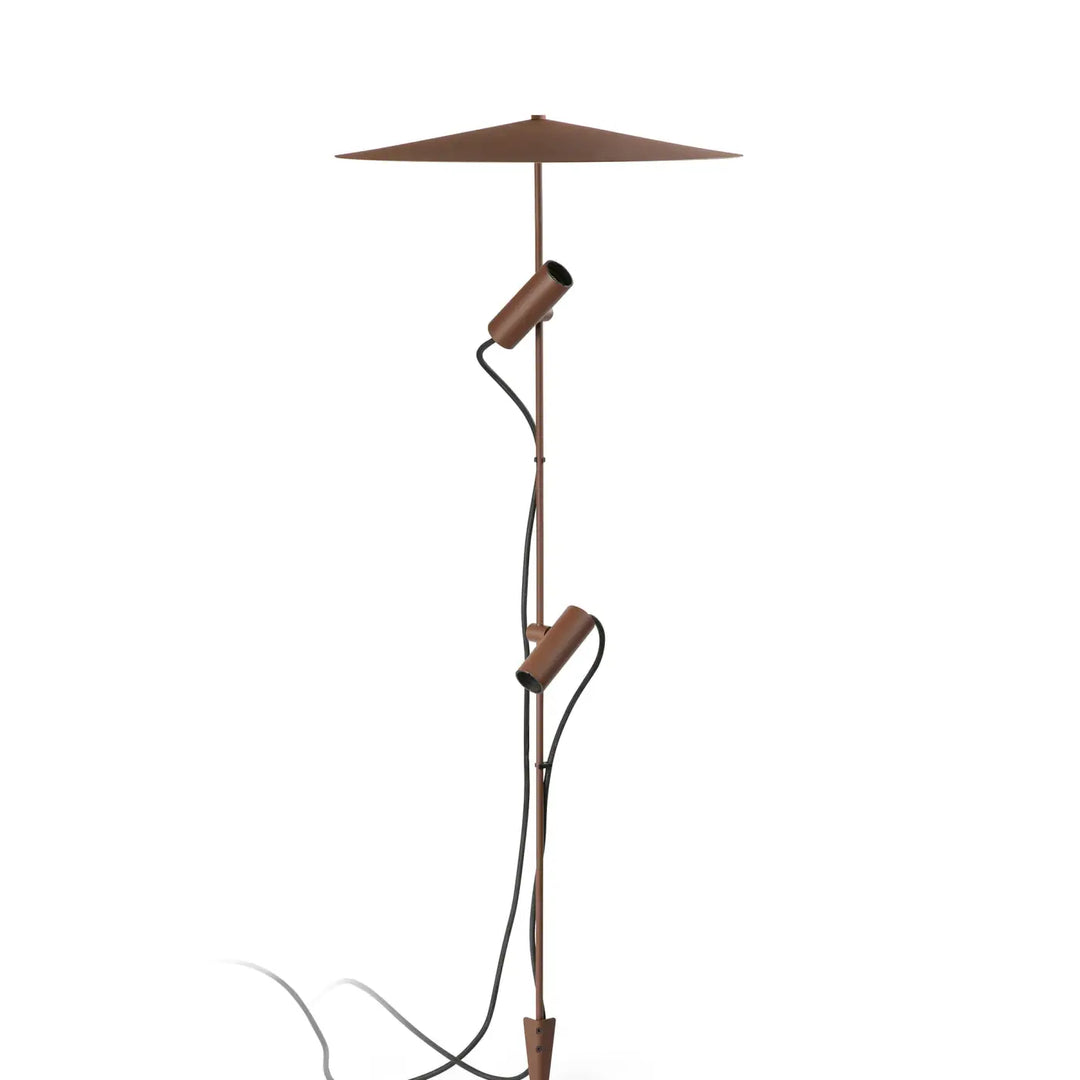 Piquet lumineux Clap marron rouille 103 cm 24 V avec écran de Faro Barcelona