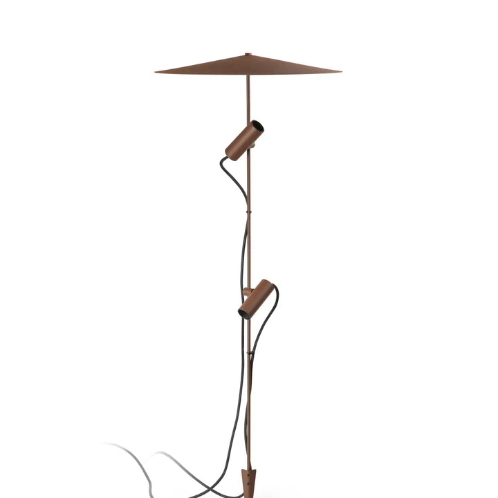 Piquet lumineux Clap marron rouille 103 cm 24 V avec écran de Faro Barcelona