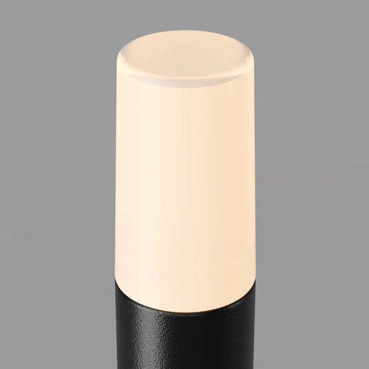 Piquet extérieur led luminaire extérieur spear avec capuchon translucide crème et base noire texturée mate