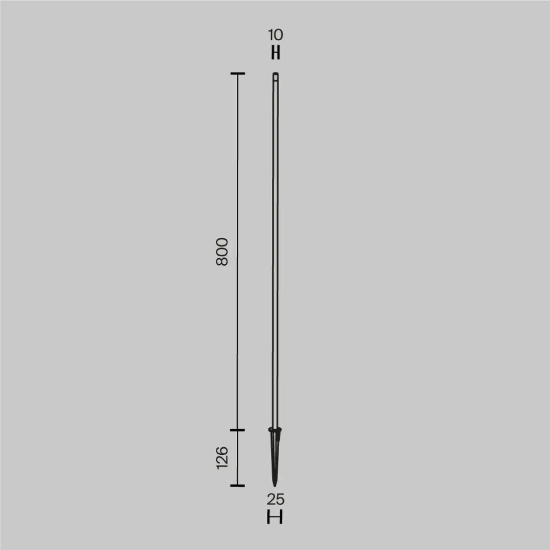 Piquet extérieur led noir en métal avec pointe effilée et base plate pour un extérieur led sécurisé et élégant