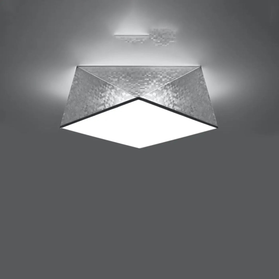 Luminaire plafonnier argent allumé