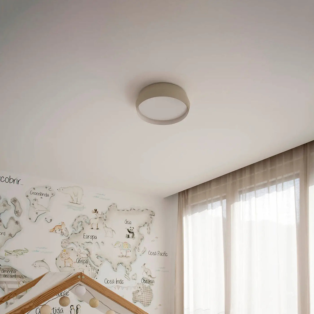 Plafonnier Shoku gris et blanc de Faro Barcelona en situation