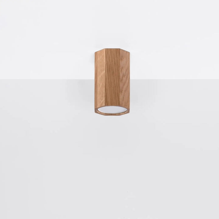 Plafonnier Zeke en bois de chêne à spots cylindriques, éteint