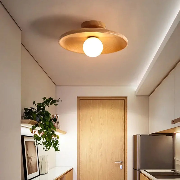 Nordic Ceiling Lamp Wooden Round Ceiling Light For Cloakroom Bedroom Study Room Child Corridor Home Indoor High quality