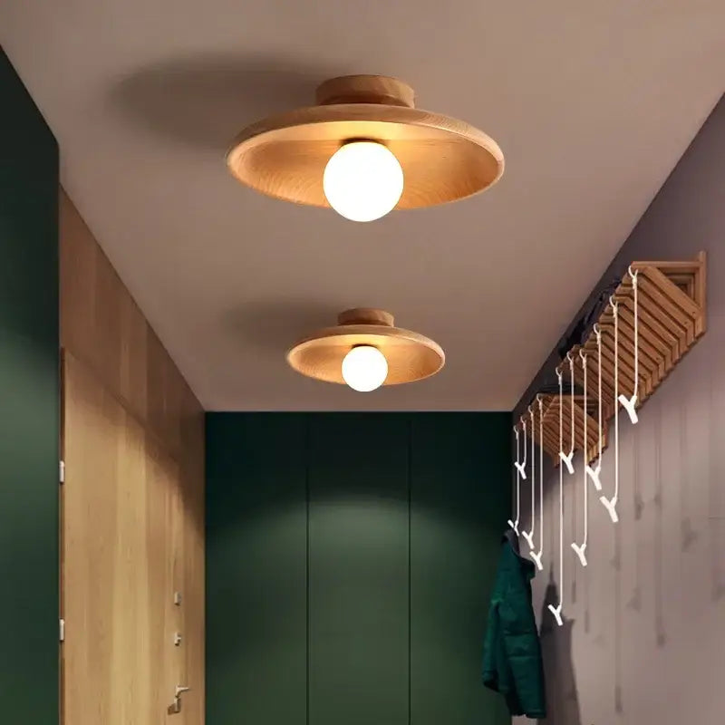 Nordic Ceiling Lamp Wooden Round Ceiling Light For Cloakroom Bedroom Study Room Child Corridor Home Indoor High quality