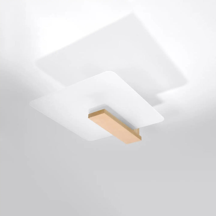 Luminaire plafonnier bois naturel éteint
