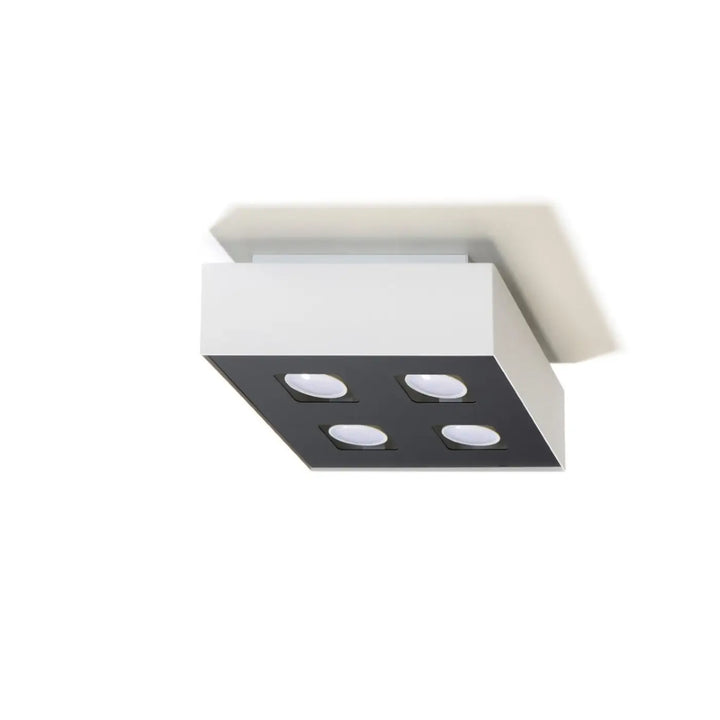 Luminaire Plafonnier blanc/noir éteinte, vue rapprochée