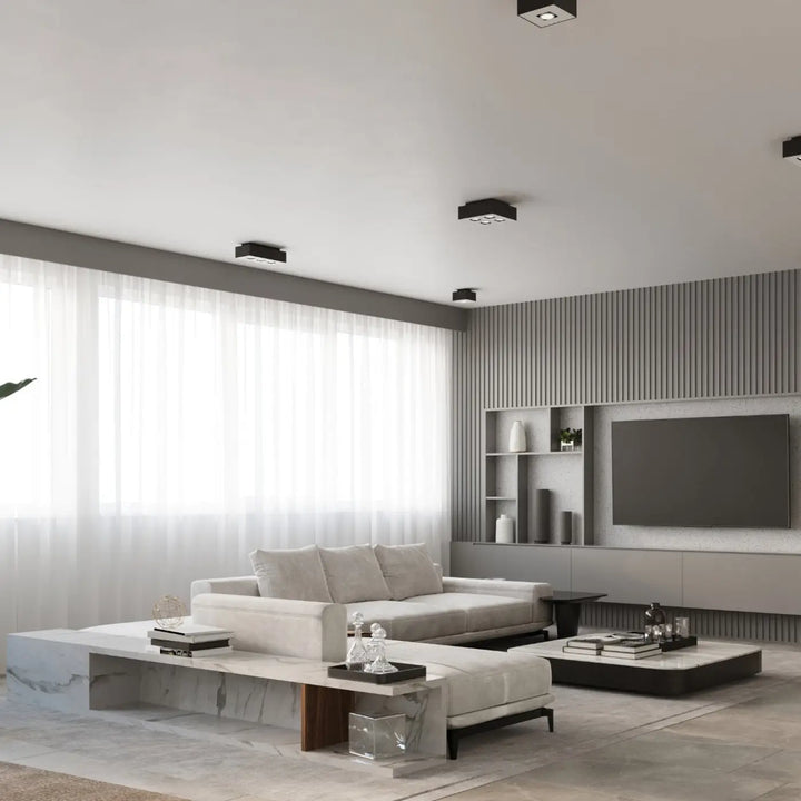 Luminaire Plafonnier noir/blanc dans un intérieur contemporain