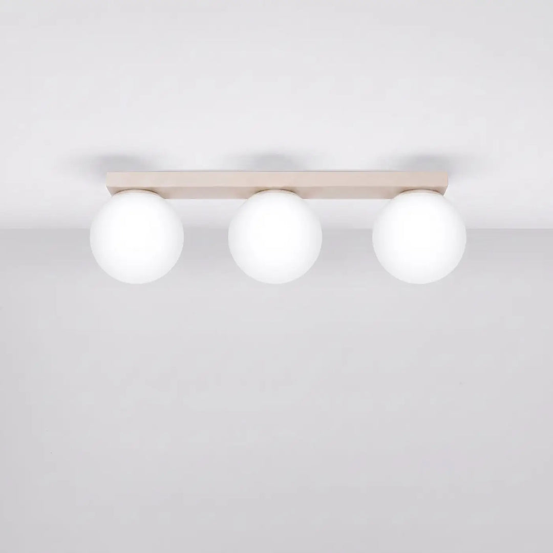 Luminaire Plafonnier beige éteinte, vue rapprochée