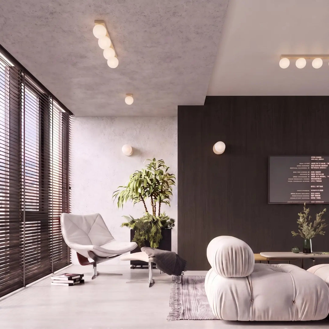 Luminaire Plafonnier beige dans un intérieur contemporain