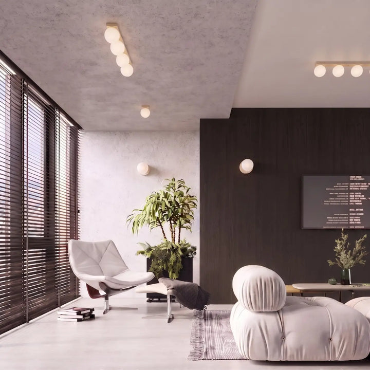 Luminaire Plafonnier beige dans un intérieur contemporain