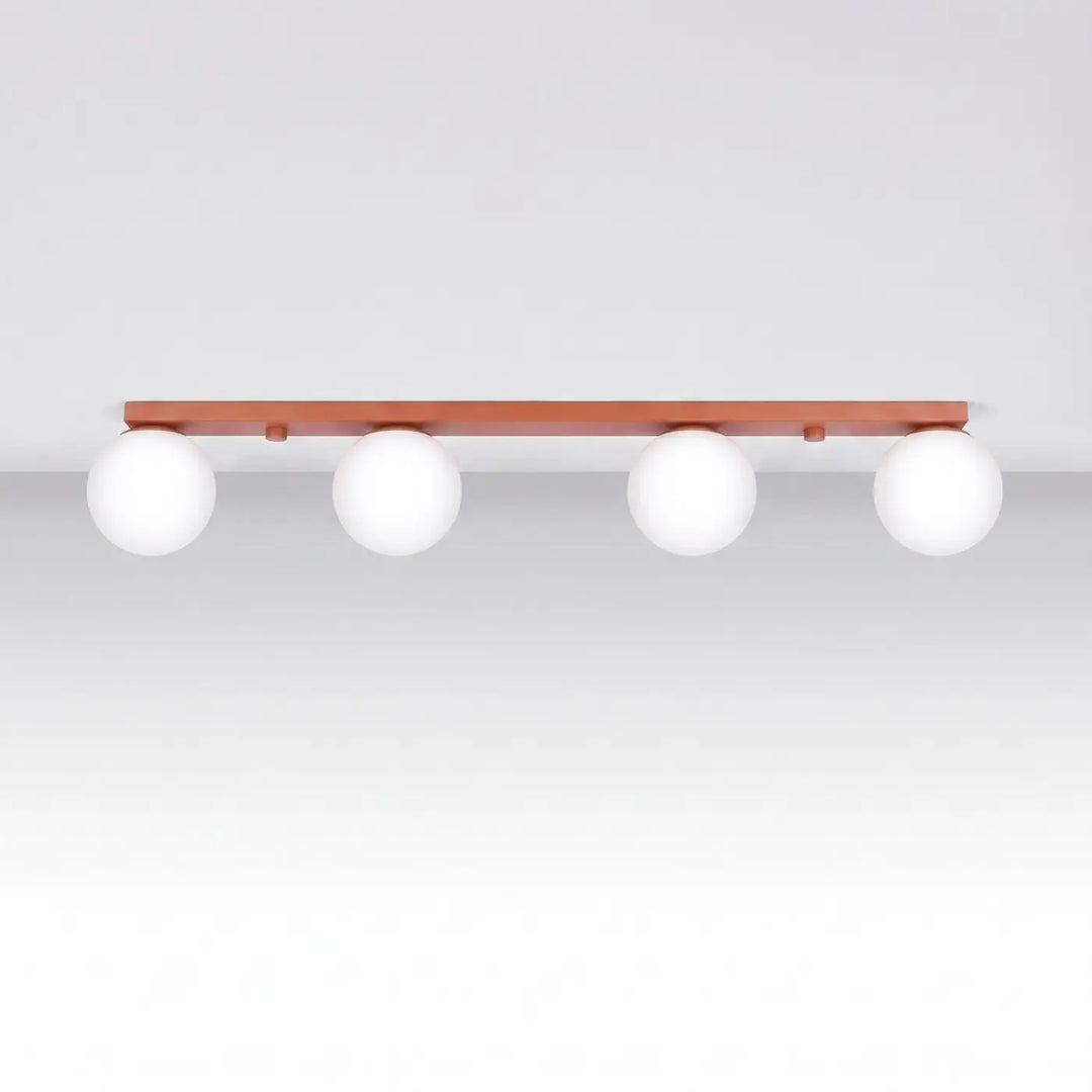 Luminaire Plafonnier ocre rouge éteinte, vue rapprochée