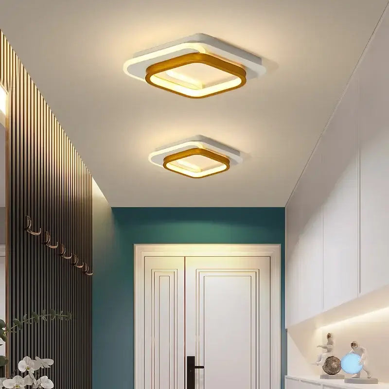 Plafonnier Carré Bicolore Avec Éclairage LED Intégré