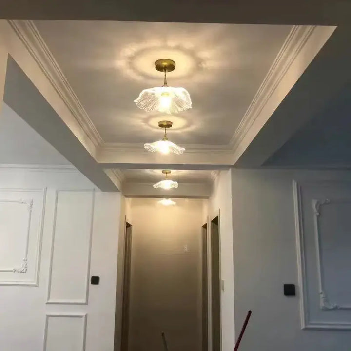 Plafonnier compact en verre élégant style vintage