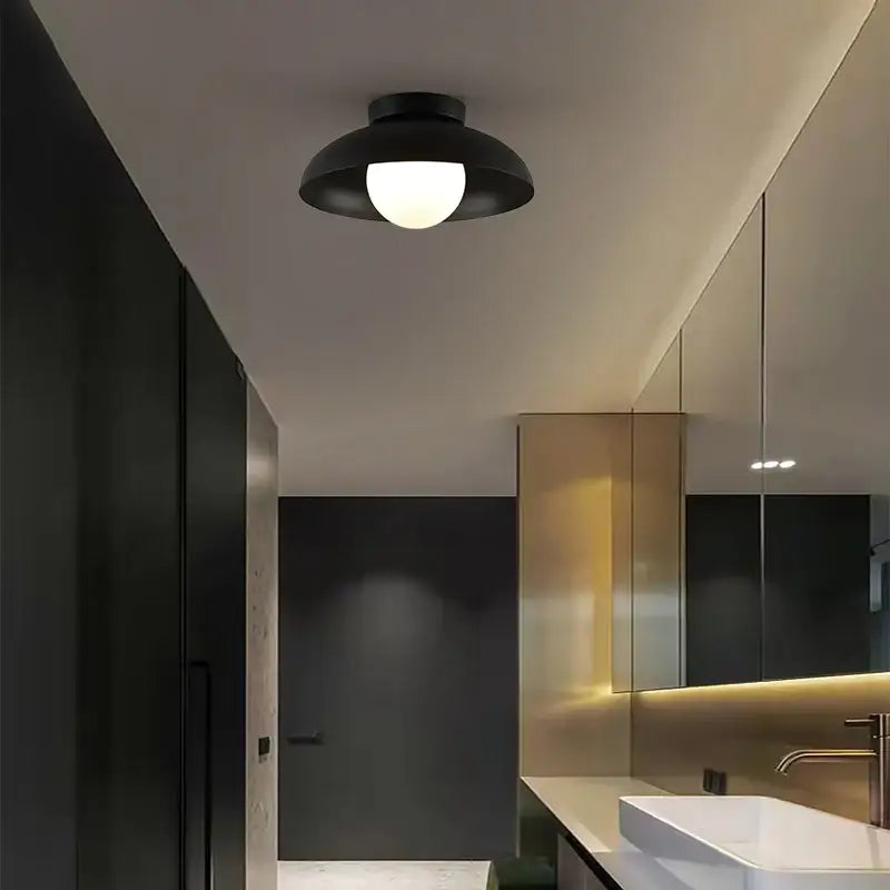 Plafonnier Contemporain Avec Abat-Jour Évasé Rond

