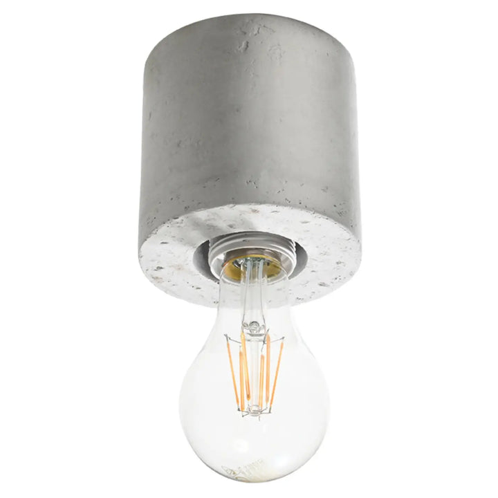 Plafonnier salgado en béton avec ampoule edison en verre clair pour sentez mieux l ambiance intérieure