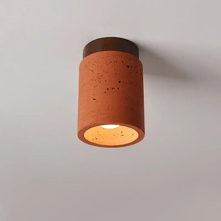 Plafonnier cylindre béton couleur terre harmonie naturelle