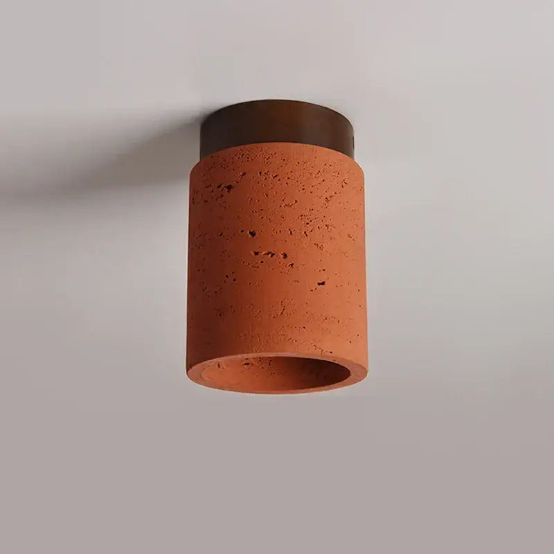Plafonnier cylindre béton couleur terre harmonie naturelle